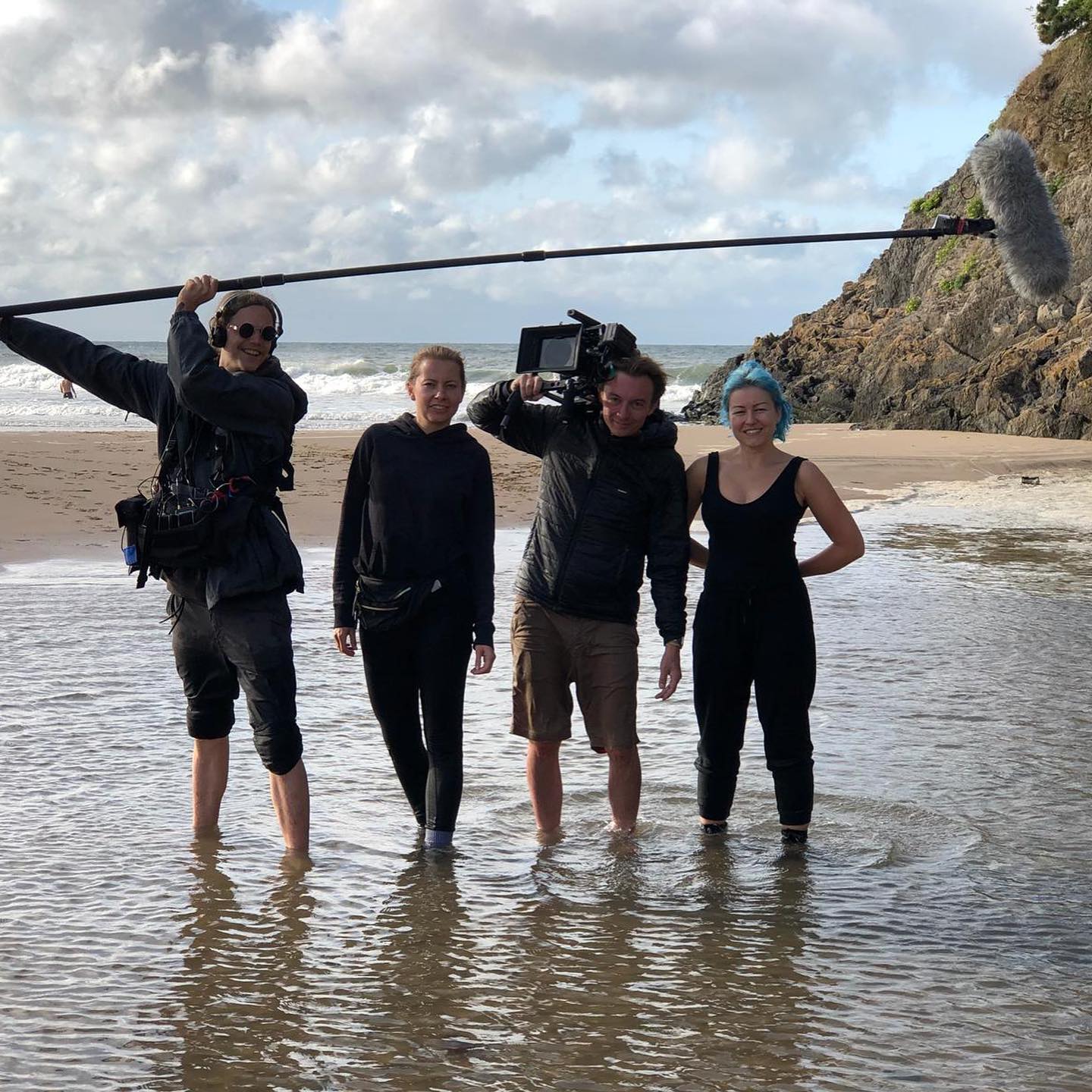 Sven Mattes — film crew on beach location