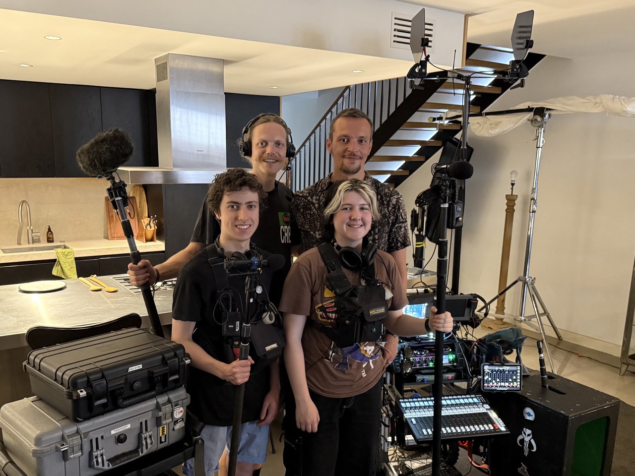 Sound crew on set
